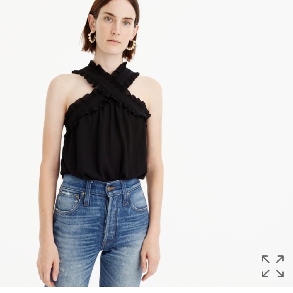 J. Crew Drapey Wrap Front Top Coral Tank Blouse - Picture 3 of 3